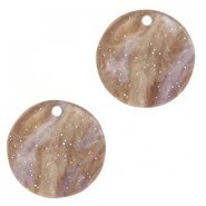 Resin hanger rond 12mm Suger almond taupe