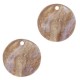 Resin pendant round 12mm Suger almond taupe