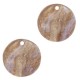 Resin Anhänger Rund 12mm Suger almond taupe