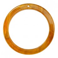 Resin Anhänger Rund 35mm Golden brown