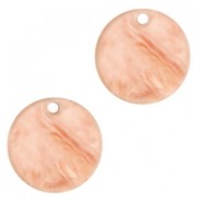 Resin pendant round 12mm Peach pink