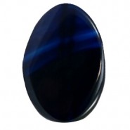 Semi-precious stone Agate bead oval 25x35mm Evening blue