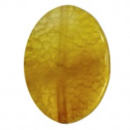 Halbedelstein Agate Perle oval 30x40mm Mustard green