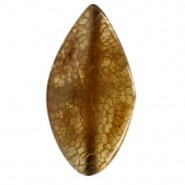 Semi-precious stone Agate bead oval 25x40mm Brown