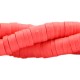 Abalorios polímero Heishi 4mm - Deep coral red