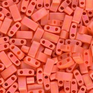 Miyuki half tila 5x2.4mm beads - Opaque orange matted ab HTL-406FR