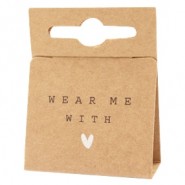 Sieraden kaartjes "Wear Me With ♥" Brown