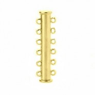 Metal magnetic slide clasp 2x6 eyelets Gold