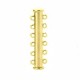 Metal magnetic slide clasp 2x6 eyelets Gold