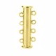 Metal magnetic slide clasp 2x4 eyelets Gold