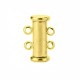 Metal magnetic slide clasp 2x2 eyelets Gold