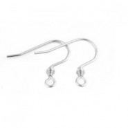 Stainless steel Fishook earwire 17x15mm Antique silver