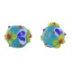 Lampwork bead flower 12mm Petrol blue