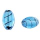 Silver foil Bead 19x12mm Transparent blue lined