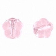 Silver foil Bead 14x16mm Transparent light rose