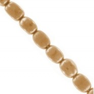 DQ Greek ceramic Beads elongated 12x9mm Camel brown