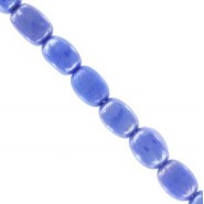 DQ Greek ceramic Beads elongated 12x9mm Royal blue