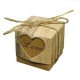Cajita de joyería (regalo) Corazón "Love" 50x50x50mm - Aspecto madera marrón