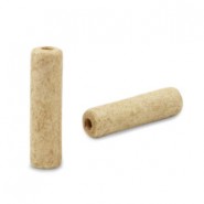 Abalorio de céramica DQ Griegos tubo 20x5mm - Beige arena