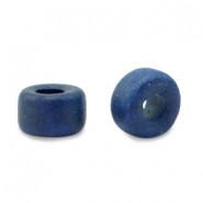 Abalorios de cerámica DQ Griegos 7mm - Azul oscuro