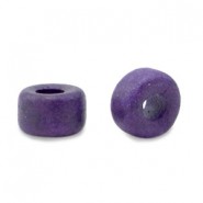 Abalorios de cerámica DQ Griegos 7mm - Púrpura