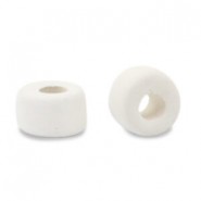 Abalorios de cerámica DQ Griegos 7mm - Blanco