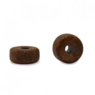 Abalorios de cerámica DQ Griegos 6mm - Marron oscuro