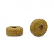 DQ Greek Ceramic beads 6mm Mustard brown