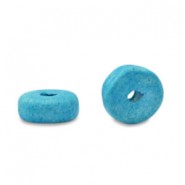 DQ Greek Ceramic beads 6mm Aquamarine blue