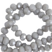 Top Facet kralen 8x6mm disc Cloudy grey-pearl shine coating