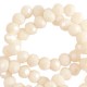 Faceted glass beads 3x2mm disc Pristine beige-pearl shine coating