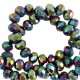 Faceted glass beads 6x4mm disc Gold-AB coating