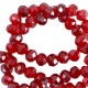 Top Facet kralen 8x6mm disc Wine red-pearl shine coating
