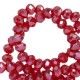 Faceted glass beads 3x2mm disc Wine red-pearl shine coating