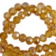 Top Facet kralen 6x4mm disc Topaz yellow-pearl shine coating