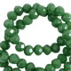 Top Facet kralen 4x3mm disc Cadmium green-pearl shine coating