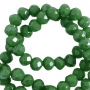 Top Facet kralen 3x2mm disc Cadmium green-pearl shine coating
