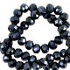 Top Facet kralen 8x6mm disc Black-pearl shine coating