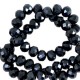 Top Facet kralen 4x3mm disc Black-pearl shine coating