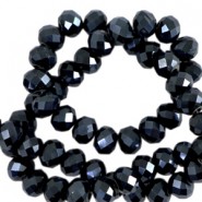 Top Facet kralen 3x2mm disc Black-pearl shine coating