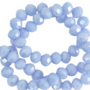 Top Facet kralen 8x6mm disc Sky light blue-pearl shine coating