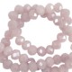Faceted glass beads 3x2mm disc Lavender fog-pearl shine coating