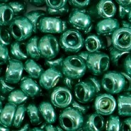Glas rocailles kralen 6/0 (4mm) Metallic shine ocean green