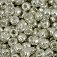 Glas rocailles kralen 6/0 (4mm) Metallic shine warm silver