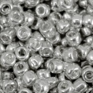 Glas rocailles kralen 6/0 (4mm) Metallic shine silver