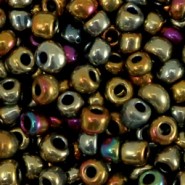 Rocalla cristal 6/0 (4mm) - Dorado multicolor metálico brillante