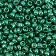 Glas rocailles kralen 8/0 (3mm) Metallic shine ocean green