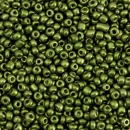 Glas rocailles kralen 11/0 (2mm) Metallic olive green