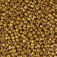 Glas rocailles kralen 11/0 (2mm) Metallic shine yellow gold