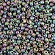 Seed beads 11/0 (2mm) Metallic shine multicolour silver